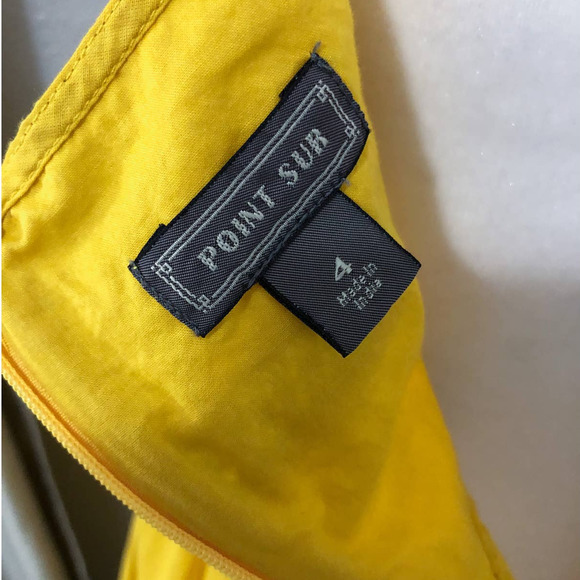 J.Crew Point Sur Tie-Shoulder Yellow Midi Summer Cotton Voile Dress Size 4 - Picture 8 of 12